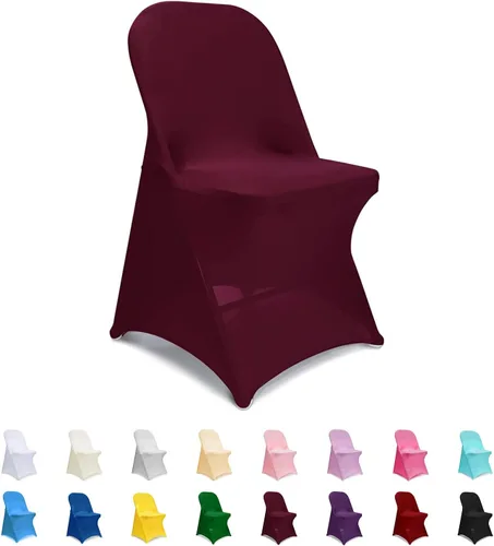 Miniatura 19 de ManMengJi Fundas para sillas plegables amarillas, fundas universales para sillas de 6 piezas, se adaptan a la mayoría de sillas plegables sin