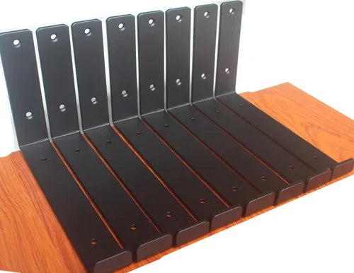 Miniatura 24 de Paquete de 4 soportes de estante de labio J de 5.5 pulgadas de largo x 4 pulgadas de alto x 1.5 pulgadas de ancho, soporte de estante flotante
