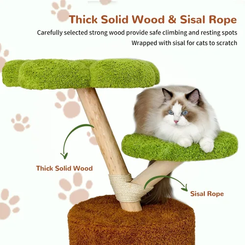 Miniatura 4 de Torre moderna para gatos: árbol para gatos grandes de 58 pulgadas de alto con varios condominios – Casa de árbol de madera para interiores