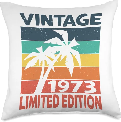 Miniatura 4 de Vintage 1973 Birthdate Limited Edition Sunset and Palm Trees Throw Pillow