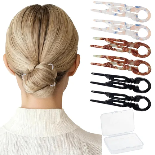 Miniatura 9 de Sunolga Horquillas francesas pequeñas de 2.83 pulgadas para mujer, 6 horquillas de pelo de prestigio para todo el cabello, forma curvada para un