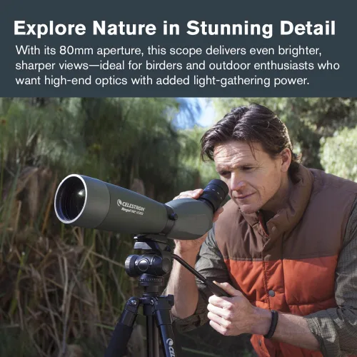 Miniatura 2 de Celestron – Regal M2 80ED telescopio de observación – Vidrio ED para observación de aves y actividades al aire libre – Prisma BaK-4 recubierto