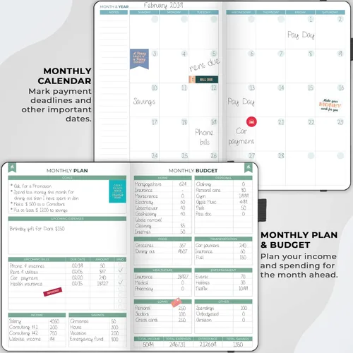Miniatura 3 de Clever Fox Budget Book 2.0 - Planificador de presupuestos simple para principiantes - Cuaderno financiero con seguimiento de gastos de dinero, Negro