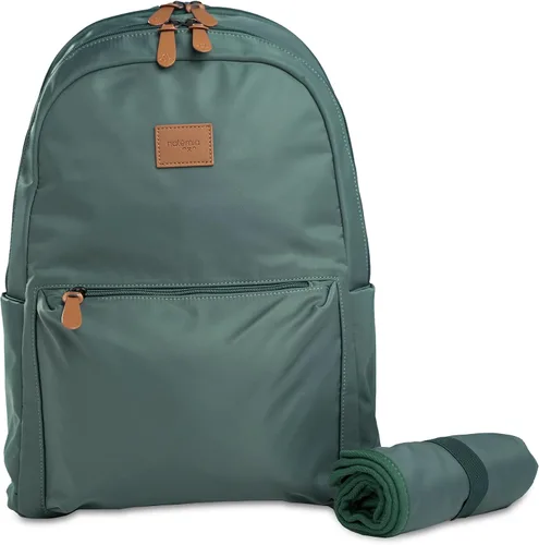 Miniatura 8 de Natemia Mochila para pañales – Bolsa de pañales para bebé resistente al agua con bolsillos, correas para cochecito y cambiador portátil, Gris Gris