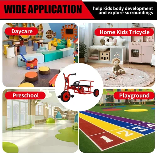 Miniatura 7 de Triciclo para niños de 3 a 5 años, patio de juegos preescolar, triciclos para niños, triciclo tándem para guardería, bicicleta tándem para niños