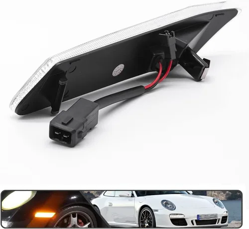 Miniatura 7 de 2 piezas de kit de luces de señal de giro laterales LED dinámicas secuenciales intermitentes para Porsche Carrera 2005-2013 para Boxster 987 Lente
