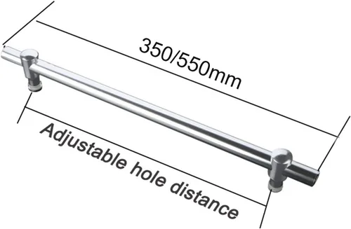 Miniatura 2 de Tirador de puerta de cristal para ducha con distancia ajustable de los agujeros, pomos de repuesto para puertas interiores y exteriores