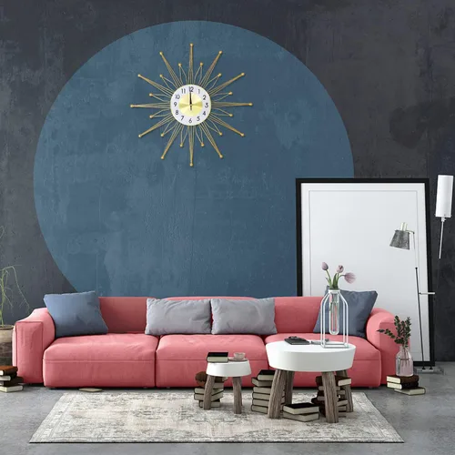 Miniatura 3 de YISITEONE Reloj de pared para decoración de sala de estar, moderno, grande, decorativo, dorado, de 24 pulgadas, silencioso, sin tictac, reloj