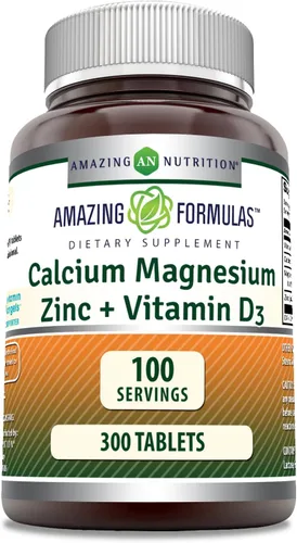 Miniatura 6 de Amazing Formulas - Suplemento de calcio, magnesio, zinc y vitamina D3, 500 tabletas, sin OMG, sin gluten, fabricado en Estados Unidos