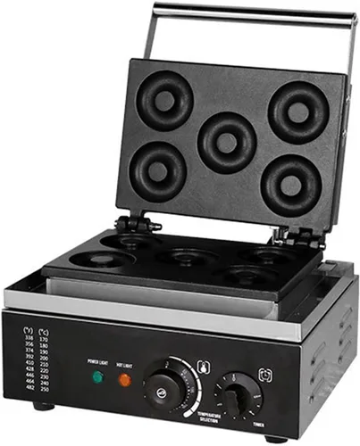 Máquina de gofres comercial, máquina eléctrica antiadherente de 1550 W con revestimiento de teflón, horneador de gofres ajustable de 122-572 ℉ con
