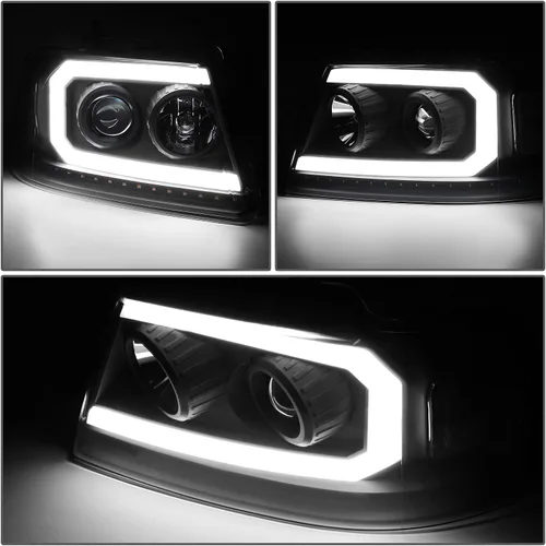 Miniatura 3 de DNA MOTORING HL-HPL-F15004-BK-CL1 - Faros delanteros negros de repuesto para 04-08 F-150 06-08 Mark LT secuencial persecución ámbar LED señal de giro
