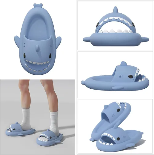 Miniatura 2 de XPKWS Sandalias de tiburón para mujeres y hombres, unisex, pantuflas de nube para adultos, sandalias de playa con suela gruesa