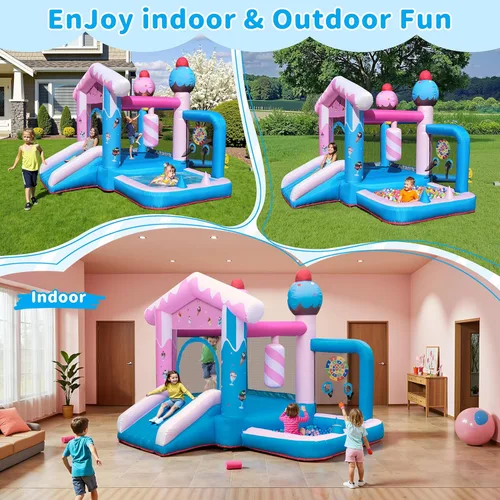 Miniatura 3 de TOAOB Casa de Rebote Inflable - Casa de Rebote de 8 en 1 para Niños de 3 a 6 años, Castillo Hinchable para Saltar en Interiores y Exteriores