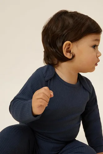 Miniatura 14 de MORI Body unisex de manga larga para bebé de viscosa de bambú y algodón orgánico, cómodo mameluco para niños y niñas