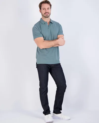 Miniatura 35 de Real Essentials Paquete de 3: Polo de manga corta de algodón para hombre, de secado rápido, transpirable, (disponible en tallas grandes y altas)
