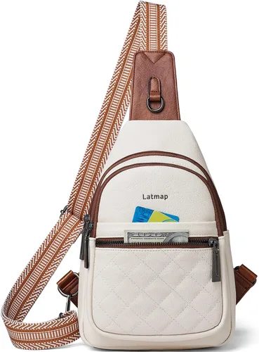 LATMAP Sling Bag For Women Fanny Pack Crossbody Travel Shoulder Belt Bags Tote Backpack Purse Faux Leather
