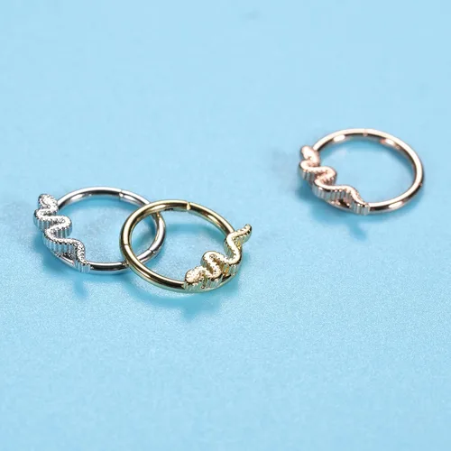 Miniatura 3 de FUNLMO 18G 16G - Piercing para tabique apilado, triple apilado, acero quirúrgico, daith, caracola, hélix, cartílago, lóbulo, piercing