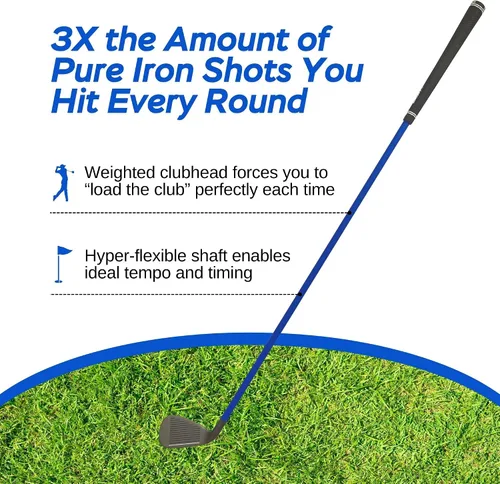 Miniatura 6 de Lag Shot XL 7 Iron Swing Trainer for Taller Men – Longer, Flexible Shaft Designed for Height & Strength Groove Tempo, Lag & Timing Build a