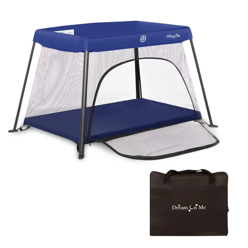 Miniatura 10 de Dream On Me Corral ligero de viaje para bebé con puerta de acceso con cremallera, laterales de malla transpirable con colchón suave y cómodo, diseño