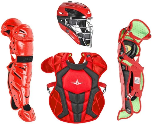 Miniatura 18 de All-Star Eje S7 de 9 a 16 años – Kit de equipo de captura de béisbol (incluye casco, protector de pecho, protectores de piernas), cumple con NOCSAE