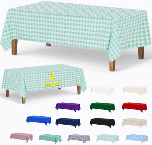 Miniatura 10 de ABCCANOPY Paquete de 3 manteles rectangulares de poliéster de 60 x 84 pulgadas, para interiores y exteriores, resistentes a las manchas, lavable