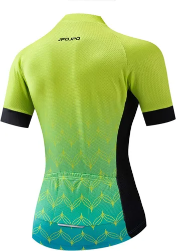 Miniatura 166 de Camiseta de ciclismo para mujer, manga corta y pantalones cortos de ciclismo acolchados para verano