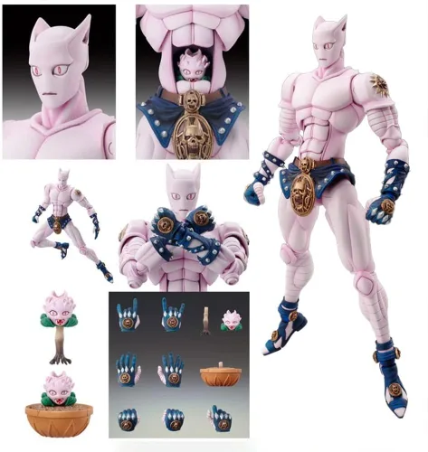 Miniatura 4 de QAHEART Figuras de Killer Queen Kira Yoshikage Figura de Anime Estatua Ultra Movible Figura de Acción para Cumpleaños Killer Queen Rosa