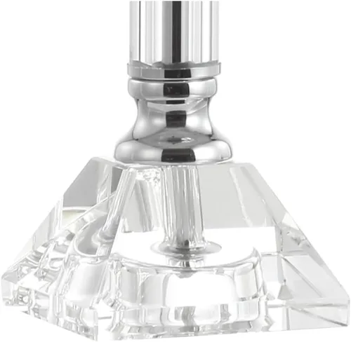 Miniatura 6 de JONATHAN Y Juego de 2 lámparas de mesa de cristal transparente de 19.5 pulgadas para dormitorio, modernas lámparas de mesita de noche cromadas
