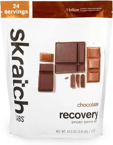 Skratch Labs Recovery Sport Drink Mix – Chocolate | Fórmula 4:1 de carbo-a-proteína post-entrenamiento para una recuperación rápida | Proteína de