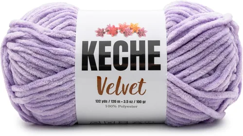 Miniatura 63 de Keche Hilo de terciopelo para ganchillo, manta de felpilla suave, voluminosa, hilo amigurumi, 3.53 oz (132 yardas), color azul bebé