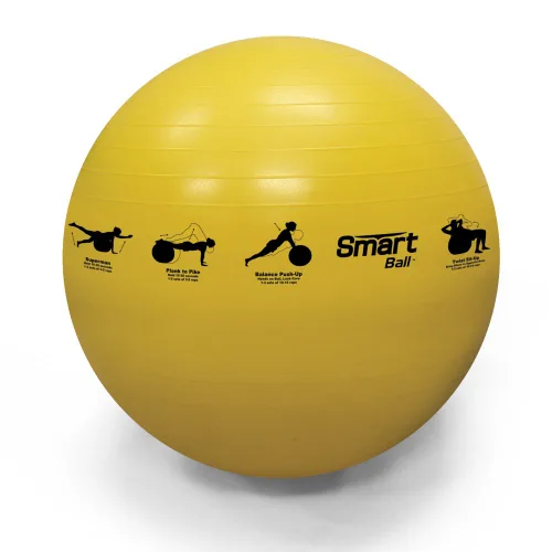 Pelota de estabilidad autoguiada inteligente amarilla de 21.7 in, pelota de ejercicio para ejercicio, yoga, pilates, silla de pelota de oficina y