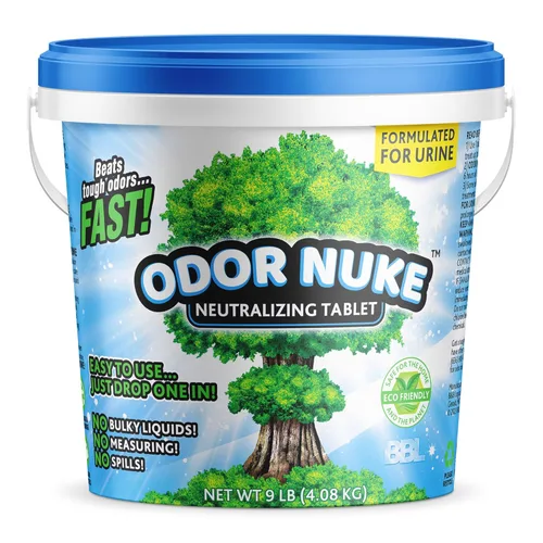 ODOR NUKE - Tabletas neutralizadoras de olores de orina humana – Elimina el olor de orina en orinales portátiles para hombres, sillas con inodoro,