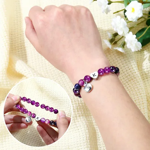 Miniatura 6 de M MOOHAM Regalos para profesores para mujeres, regalos de agradecimiento para profesores, pulseras de piedra natural para profesores, pulseras