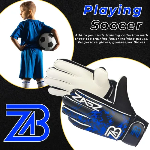Miniatura 5 de ZABZ Guantes de portero para jóvenes, guantes de fútbol para niños, guantes de fútbol para niños, con agarre extra, protección de palma y muñeca