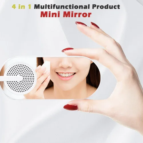 Miniatura 5 de IHAO Altavoces Bluetooth inalámbricos portátiles 4 en 1 Caja de sonido multifuncional Reloj despertador Mini Radio FM Espejo 4 horas de tiempo