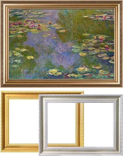 Miniatura 17 de DECORARTS - Impresiones de Giclee de Lirios de Agua de Claude Monet, Arte de Pared Enmarcado con Marco de Madera Maciza, Decoración de Jardín