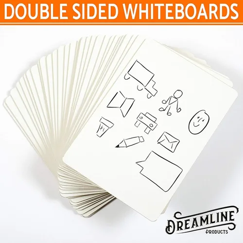 Miniatura 8 de Pizarras de borrado en seco [30 piezas de doble cara] Lapboards con revestimiento ClearWipe - Pizarras blancas pequeñas - Mini pizarras blancas de 9