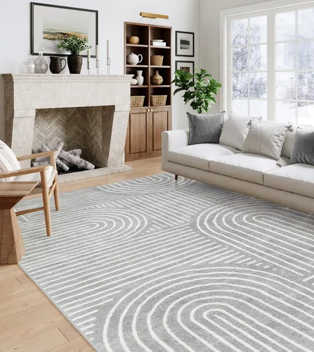 Miniatura 21 de Lahome - Alfombras abstractas de 8 x 10 para sala de estar, alfombras suaves de 8 x 10 en verde para dormitorio, alfombra antideslizante, alfombra