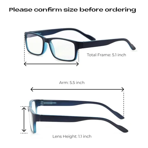 Miniatura 5 de Readerest Lentes de lectura con bloqueo de luz azul (azul, aumento de 2.00), anteojos para computadora con lente reflectante fina, antirreflejos
