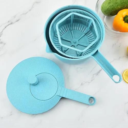 Miniatura 3 de Spinner, Veggie Spinner Secador de frutas y verduras de secado rápido de drenaje de lechuga y verduras (color trigo)
