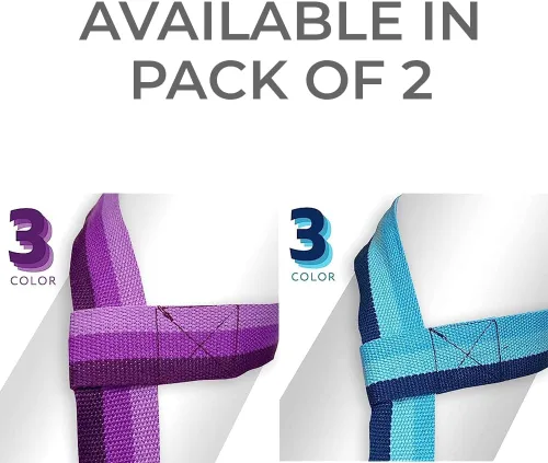 Miniatura 6 de Yoga Mat Carrier Strap Adjustable Mat Holder Sling for Carrying Mats Thick & Comfy Texture Yoga Mat Strap Azul y púrpura