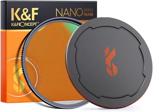 K&F CONCEPT Kit de filtro de niebla de difusión negra de 2.283 in (filtro de difusión negra 1/8 + tapa de lente) filtro de efecto cinematográfico