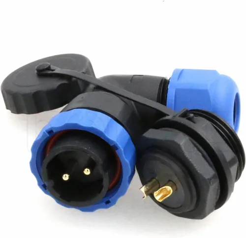 SD20 2 Pin Aviación Conector Ángulo Recto 25A 380V Automotriz Plástico IP68 Enchufe Impermeable Enchufe Macho Hembra Eléctrico Montaje Posterior