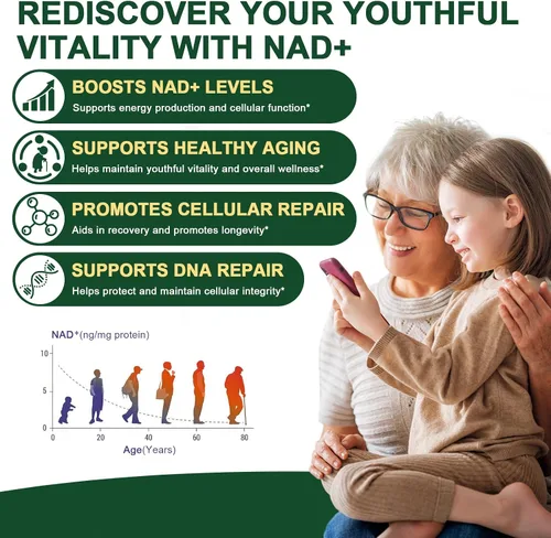 Miniatura 5 de Suplemento NAD de 1585 mg - True NAD & Resveratrol, NMN Alternativo Liposomal NAD+ para Mujeres y Hombres, Apoya la Salud Celular, la Resistencia