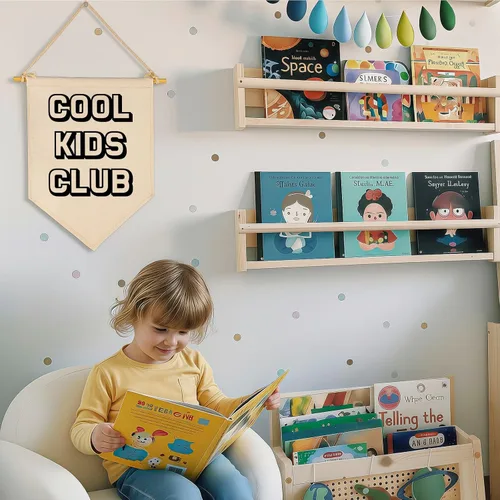 Miniatura 4 de Señal de bandera del Club de Niños Genial - Regalos de arte para bebés recién nacidos, niños y niñas - Decoración de pared con pancarta