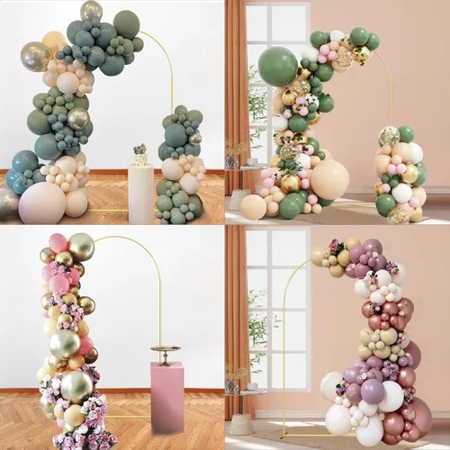 Miniatura 7 de Soporte de Telón de Fondo de Arco de Boda SPRITE DISPLAY 7.2FT Soporte de Telón de Fondo de Arco de Globo Dorado Marco de Arco Cuadrado