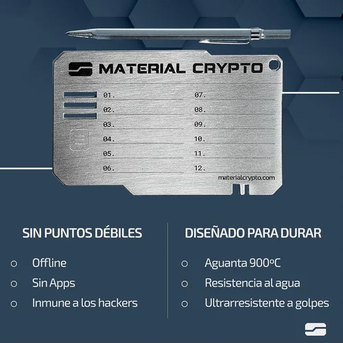 Miniatura 6 de Material Crypto DIY - Almacenamiento de semillas criptográficas Cartera de criptomoneda de acero indestructible Compatible con Seed Phrase