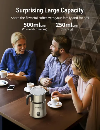 Miniatura 6 de PARIS RHÔNE - Espumador de leche y vaporizador de leche, desmontable 4 en 1, máquina de chocolate caliente de 16.9 fl oz y calentador de leche