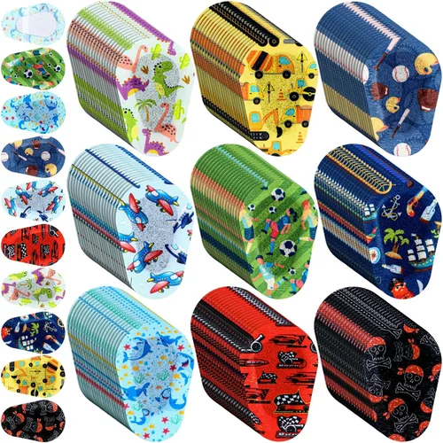 Miniatura 8 de 90 parches adhesivos para los ojos para niños, 9 estilos, parches para los ojos sin látex, almohadilla para los ojos a granel, bloqueo de luz