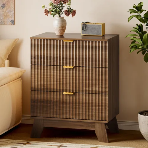 Miniatura 49 de BORNOON Cómoda alta de 46" para dormitorio, cómoda de 6 cajones acanalados, cómoda moderna de madera con almacenamiento profundo, correderas